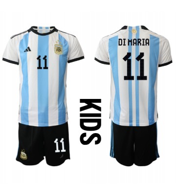 Lacne Dětský Futbalové dres Argentína Angel Di Maria #11 MS 2022 Krátky Rukáv - Domáci (+ trenírky)
